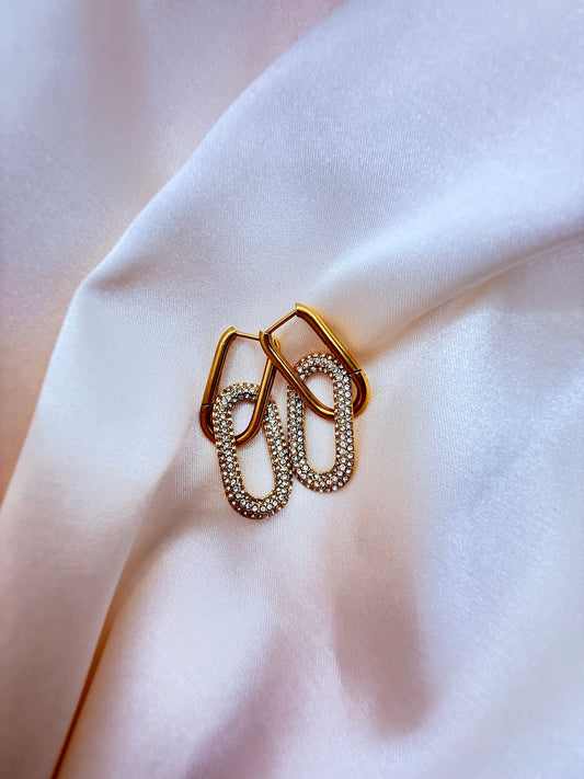 Dazzling Oval Link Earrings
