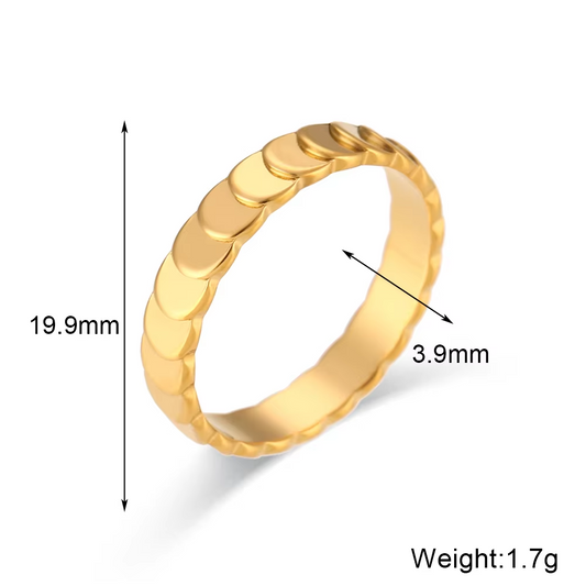 Golden Ripple Ring