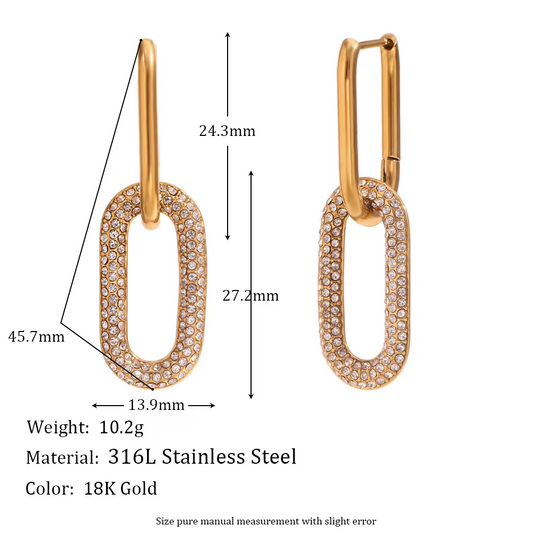 Dazzling Oval Link Earrings