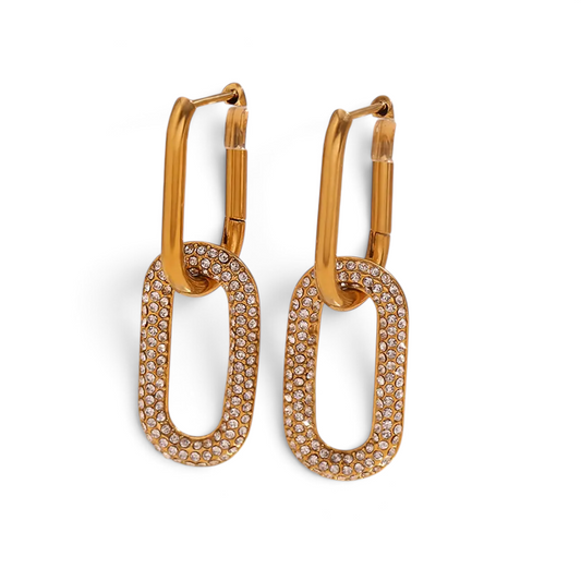 Dazzling Oval Link Earrings