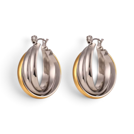 Dual-Tone Twist Hoops